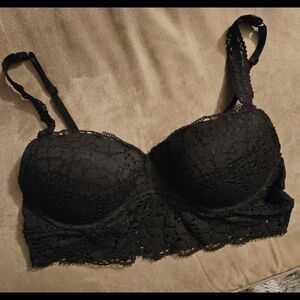 PINK Victoria's Secret Black Lace Sports Bra